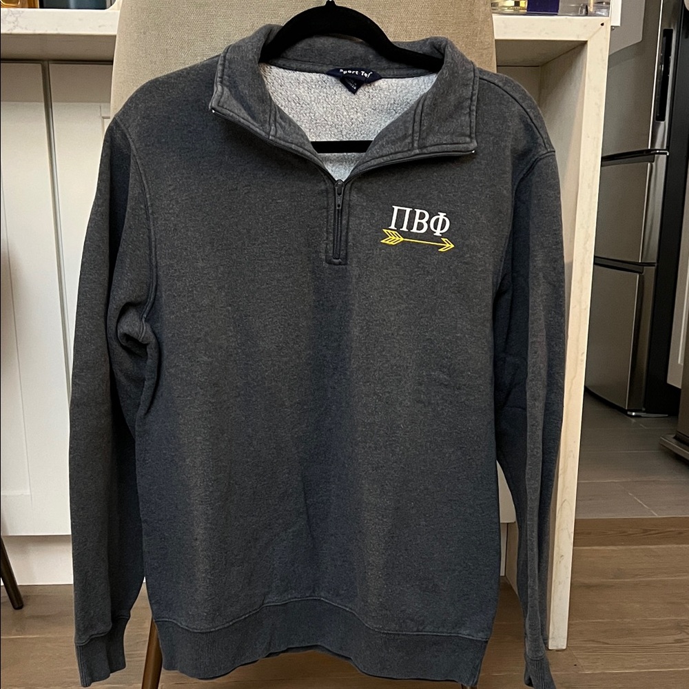Pi Beta Pi Gray Quarter-Zip Sweater